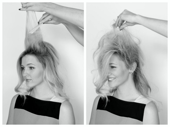 How_To_Tease_Hair_StepThree_BW