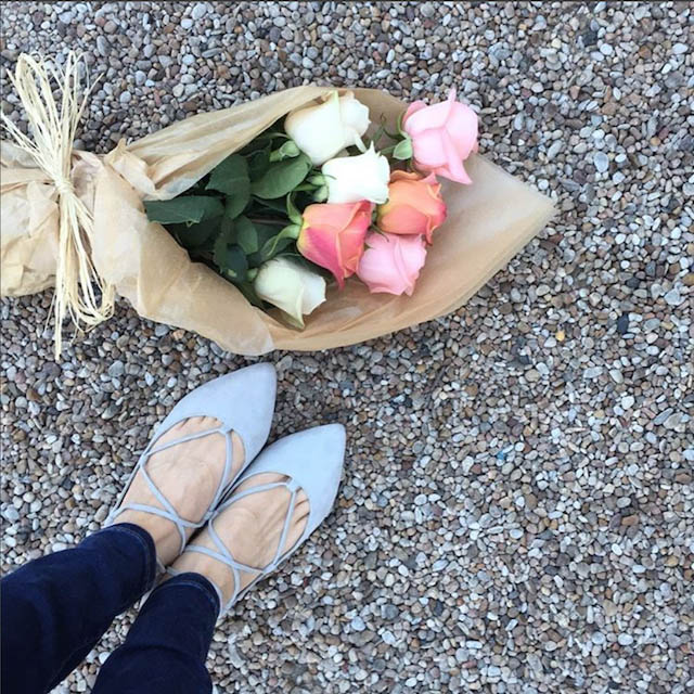 Baby Blue Lace-Up Flats